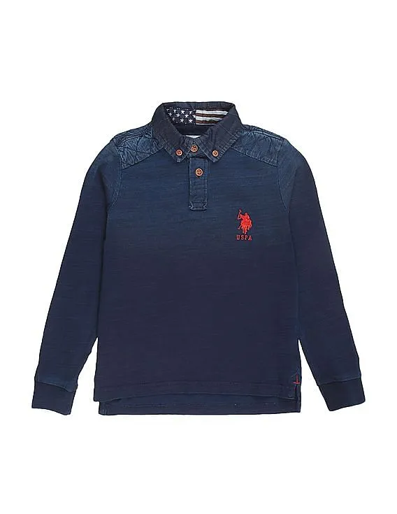 U.S. Polo Assn. Kids Boys Long Sleeve Button Down Polo Shirt