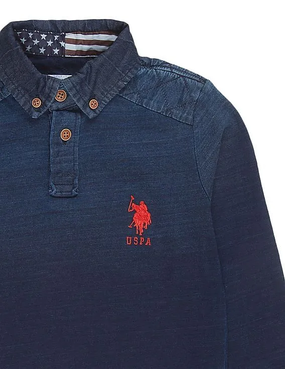 U.S. Polo Assn. Kids Boys Long Sleeve Button Down Polo Shirt