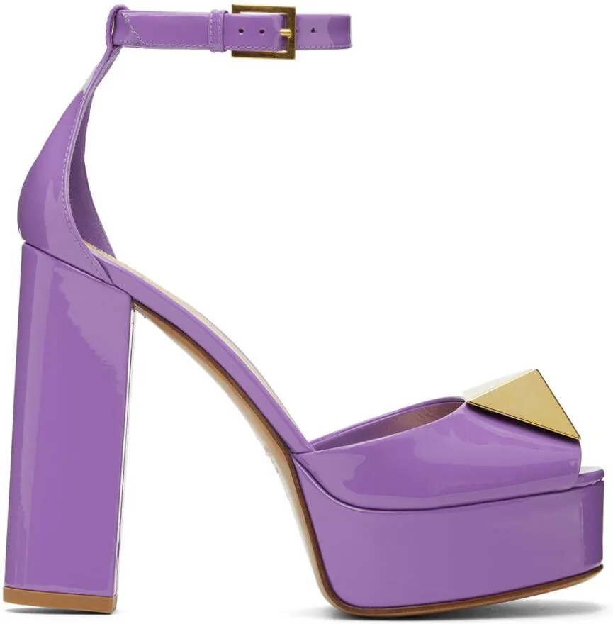 Valentino Garavani Purple One Stud Platform Sandals