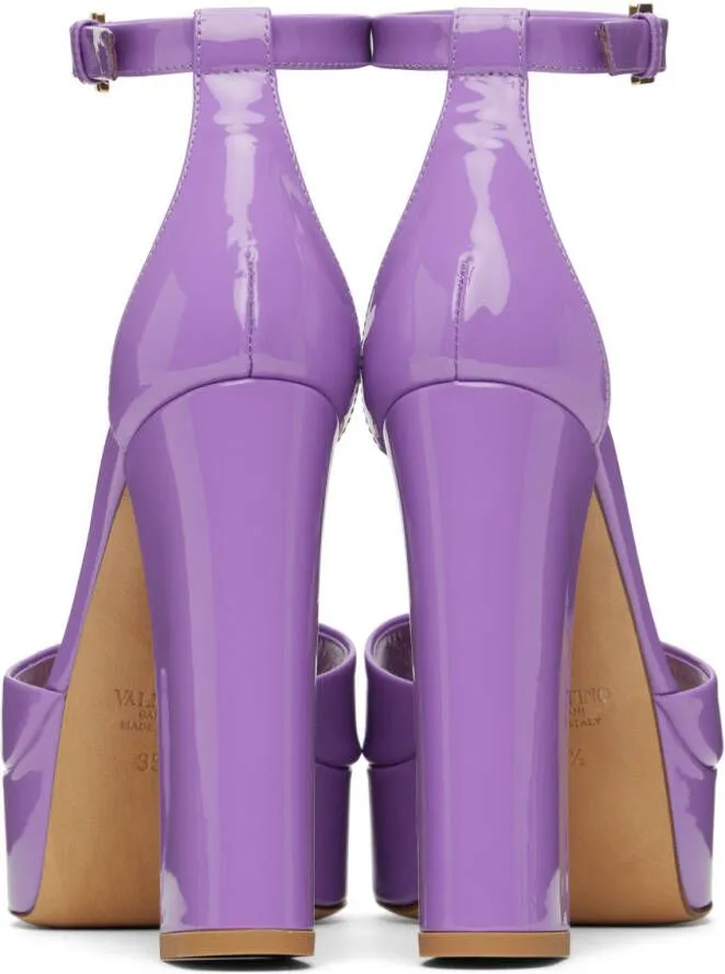 Valentino Garavani Purple One Stud Platform Sandals