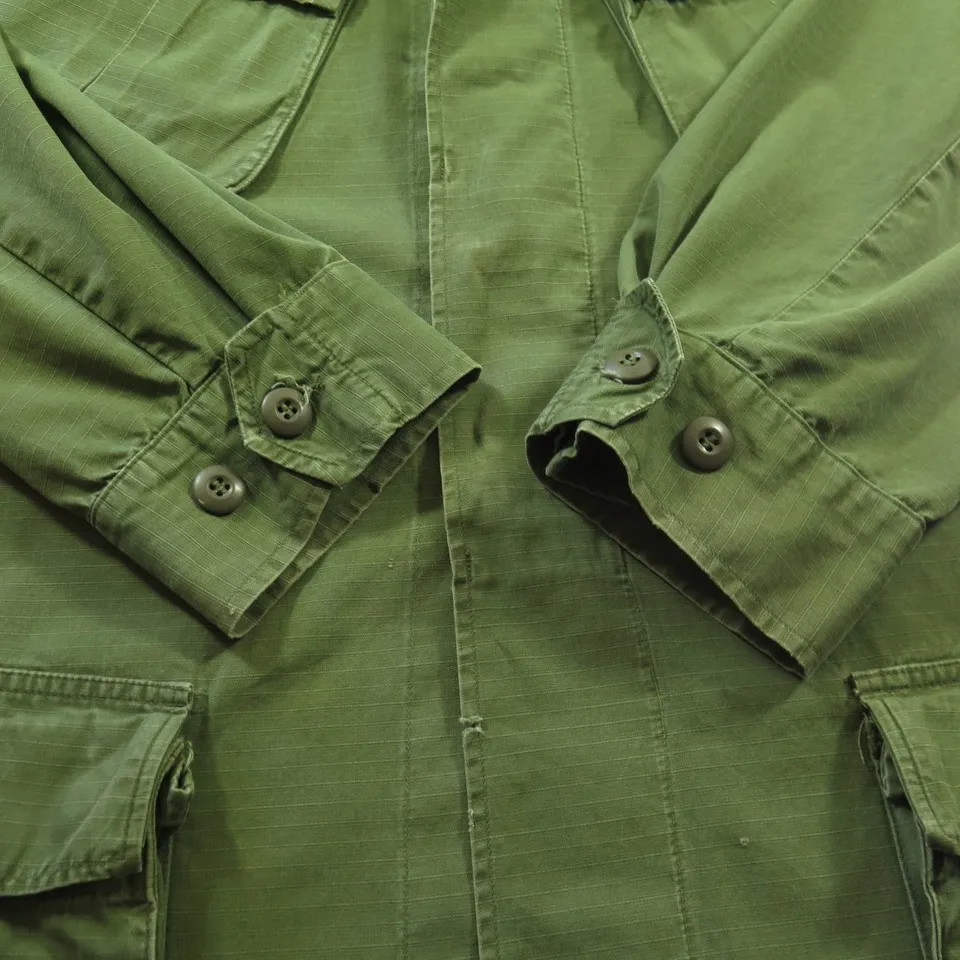 Vintage 60s Vietnam Era Field Jacket L Long OG-107 Poplin Ripstop Military