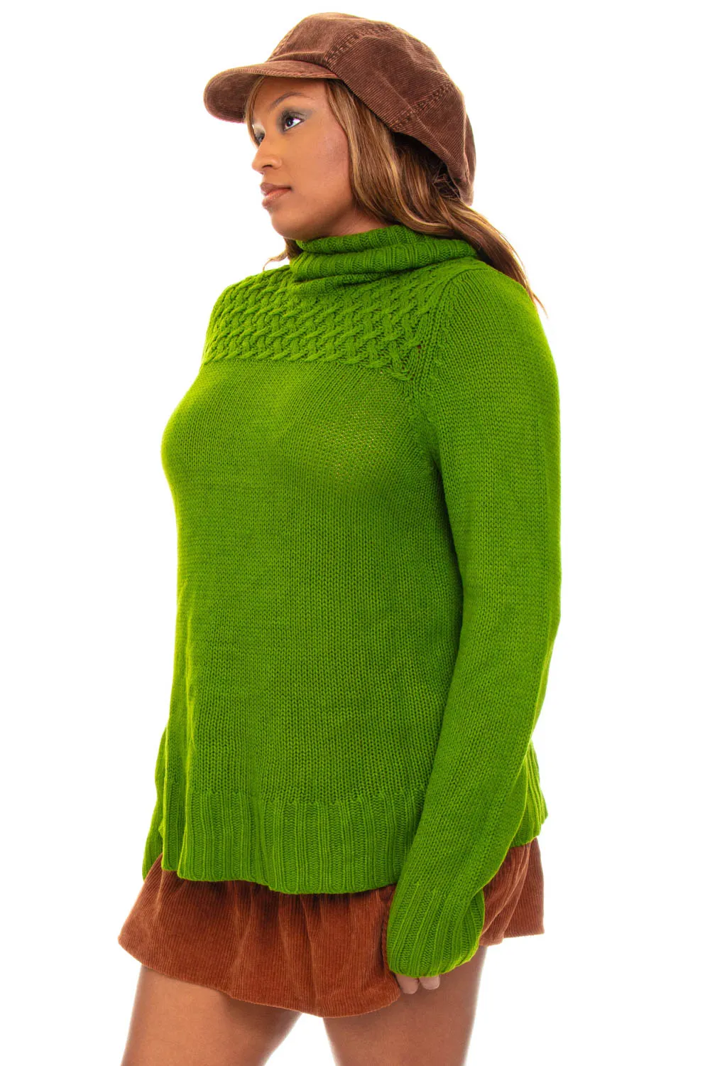 Vintage Y2K Fern Green Turtle Neck Sweater - OSFM