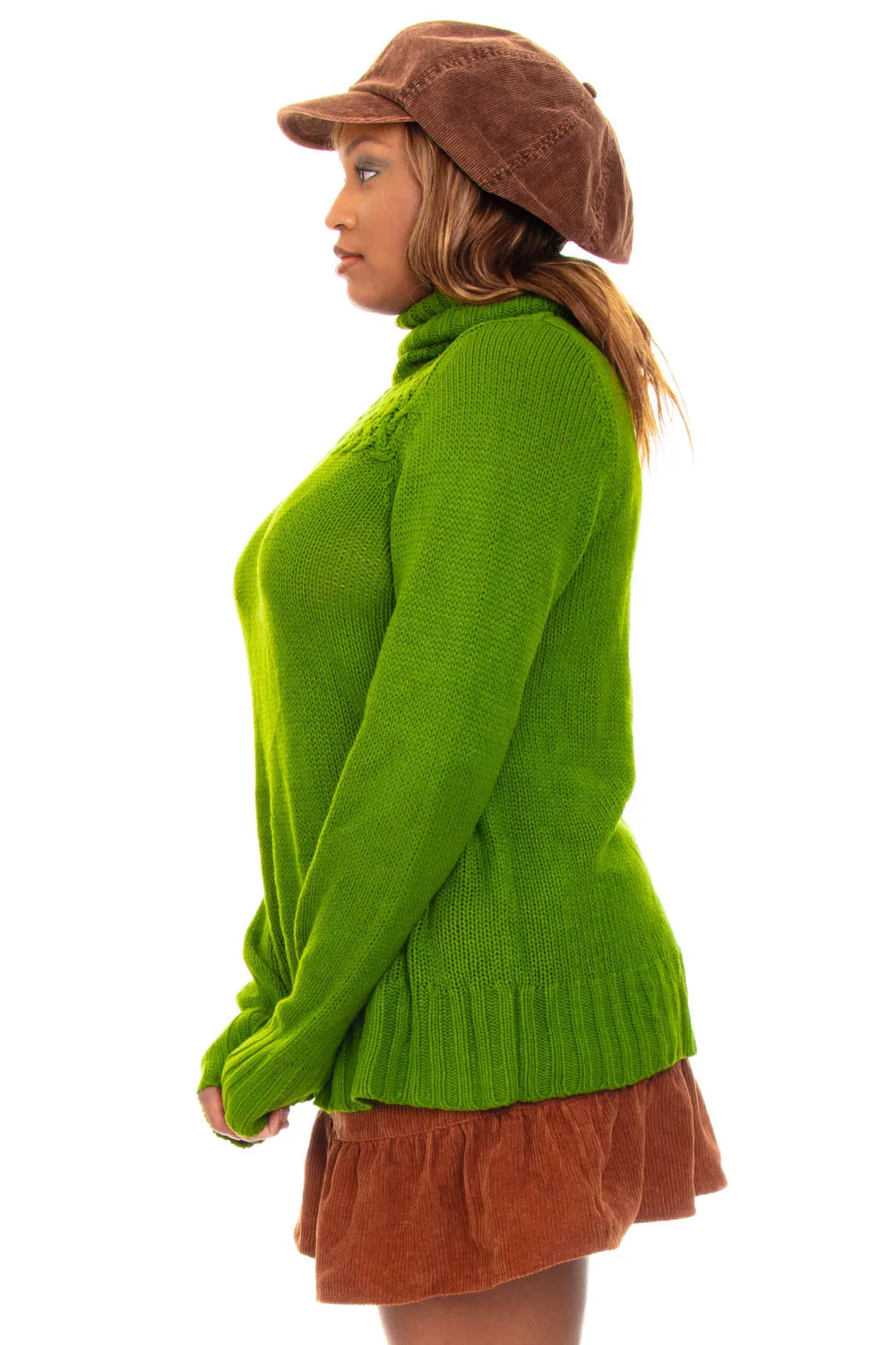 Vintage Y2K Fern Green Turtle Neck Sweater - OSFM