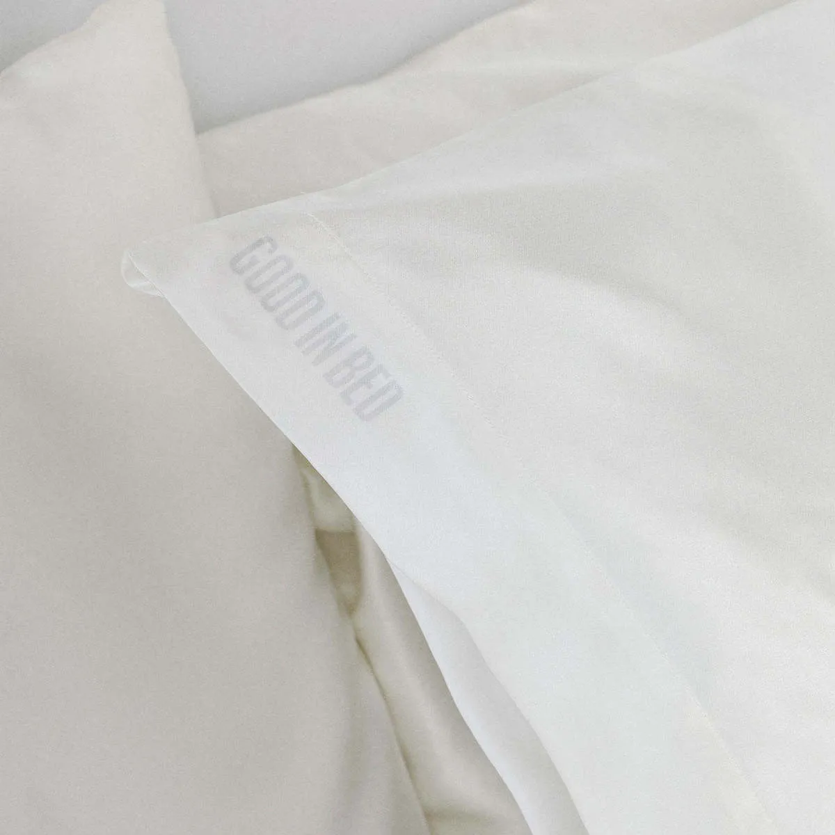 Washable Silk Good Bed Pillowcase - Tranquil White