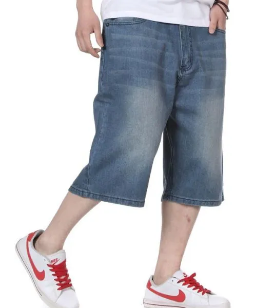 Washed out Baggy Denim Shorts for Men Jeans Bermuda