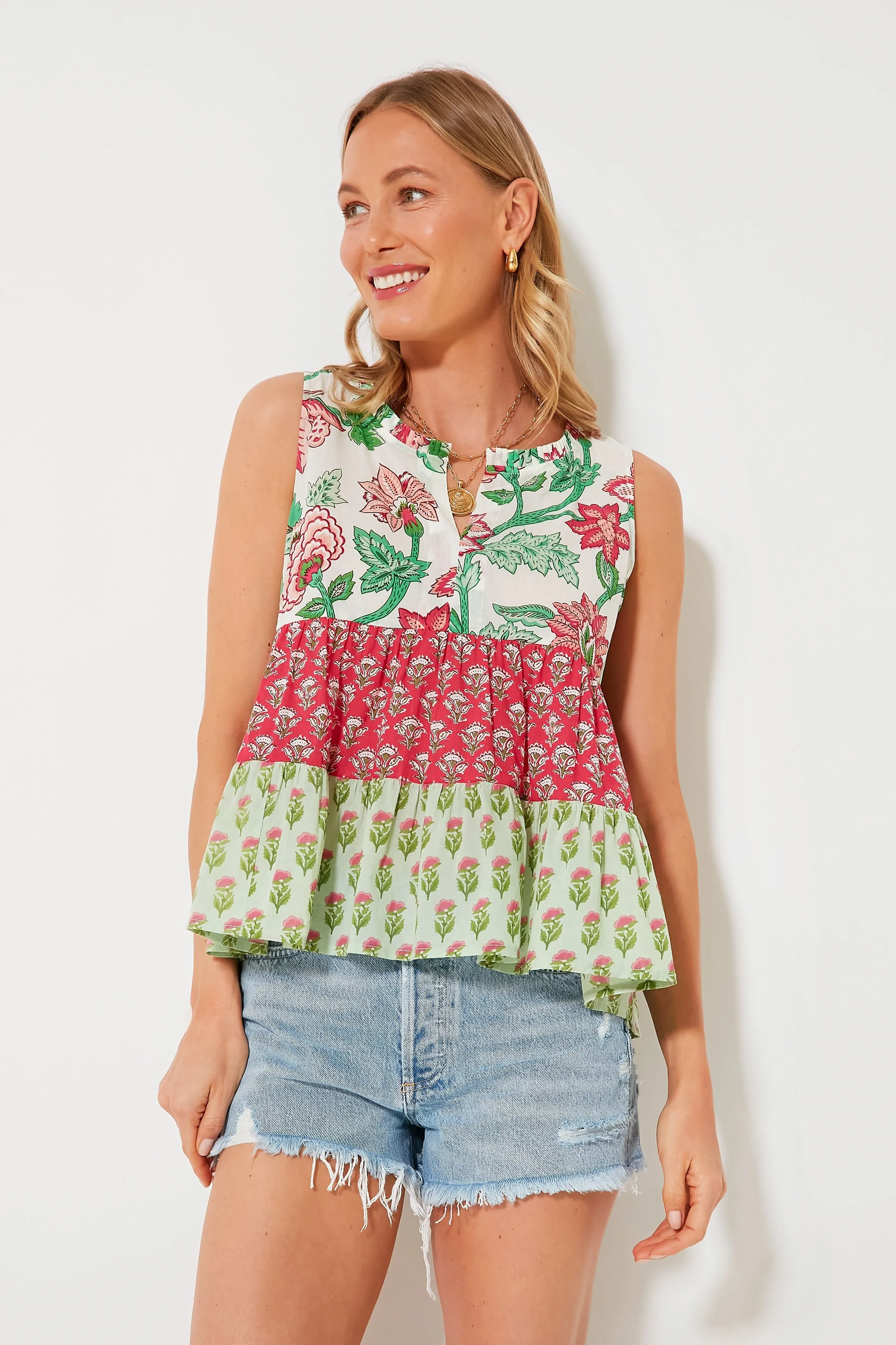 Watermelon Bloom Sleeveless Salty Paloma Top