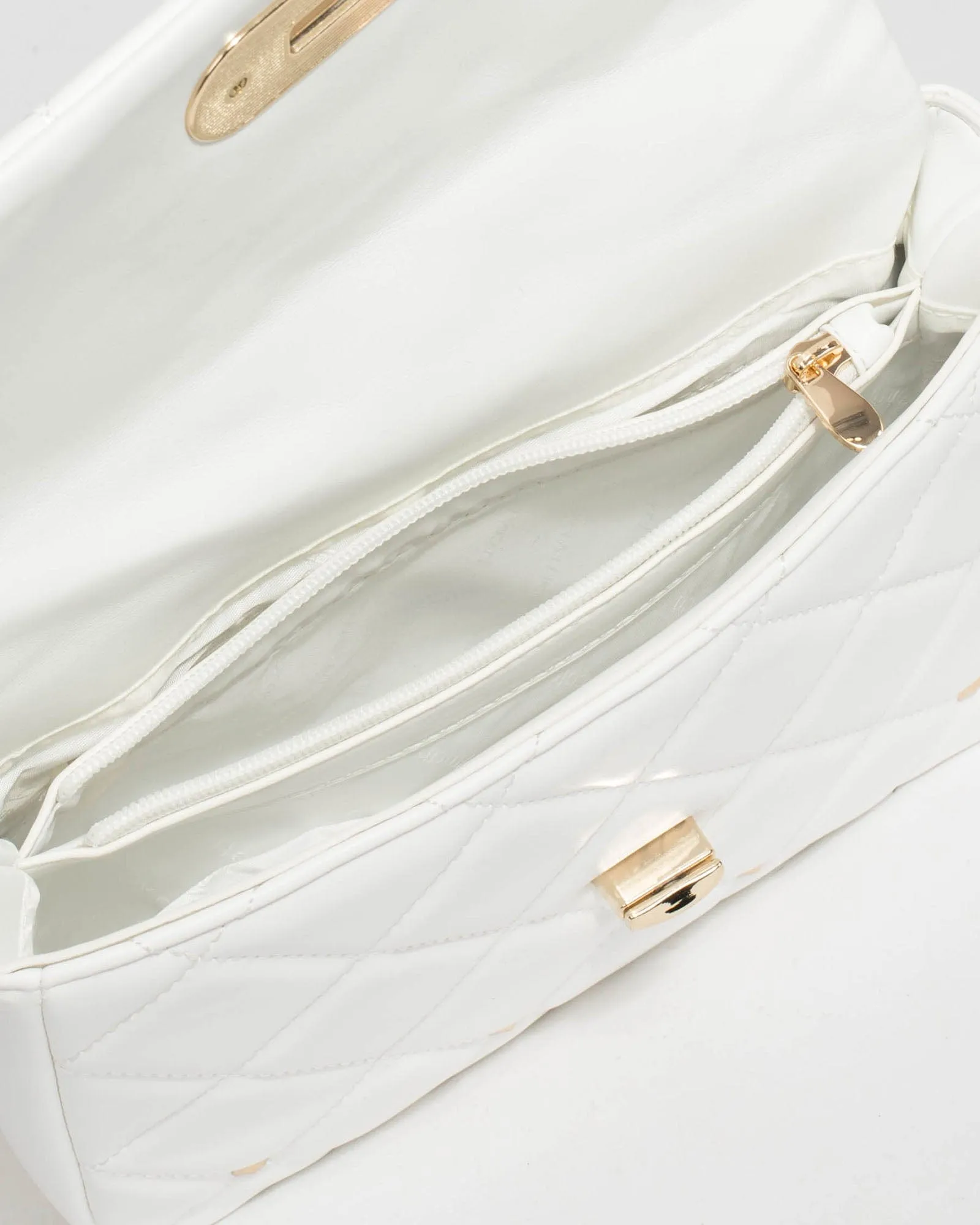 White Amillia Studed Crossbody Bag