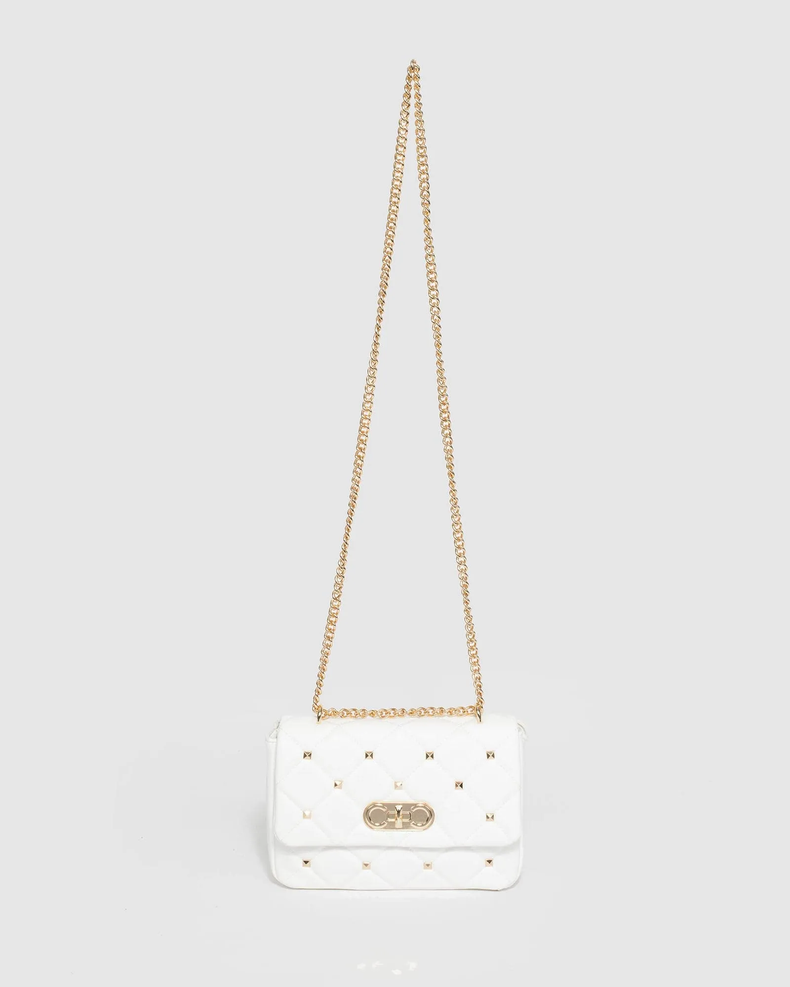 White Amillia Studed Crossbody Bag