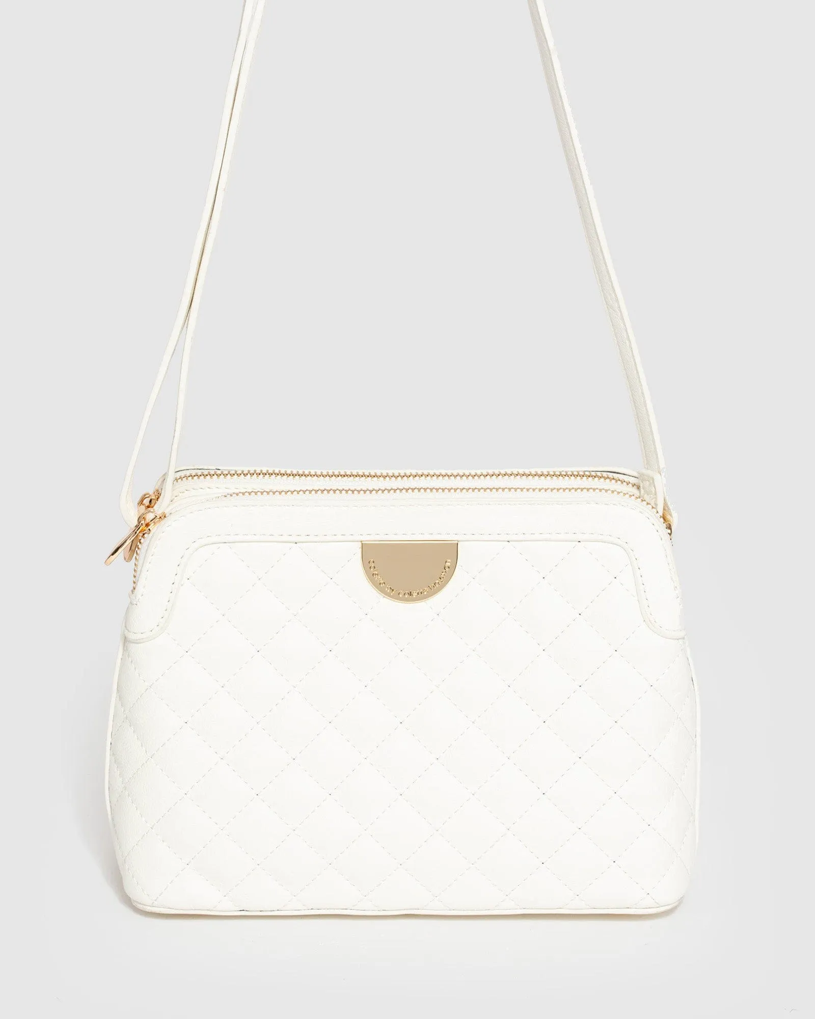 White Joanna Quilt Crossbody Bag