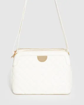 White Joanna Quilt Crossbody Bag