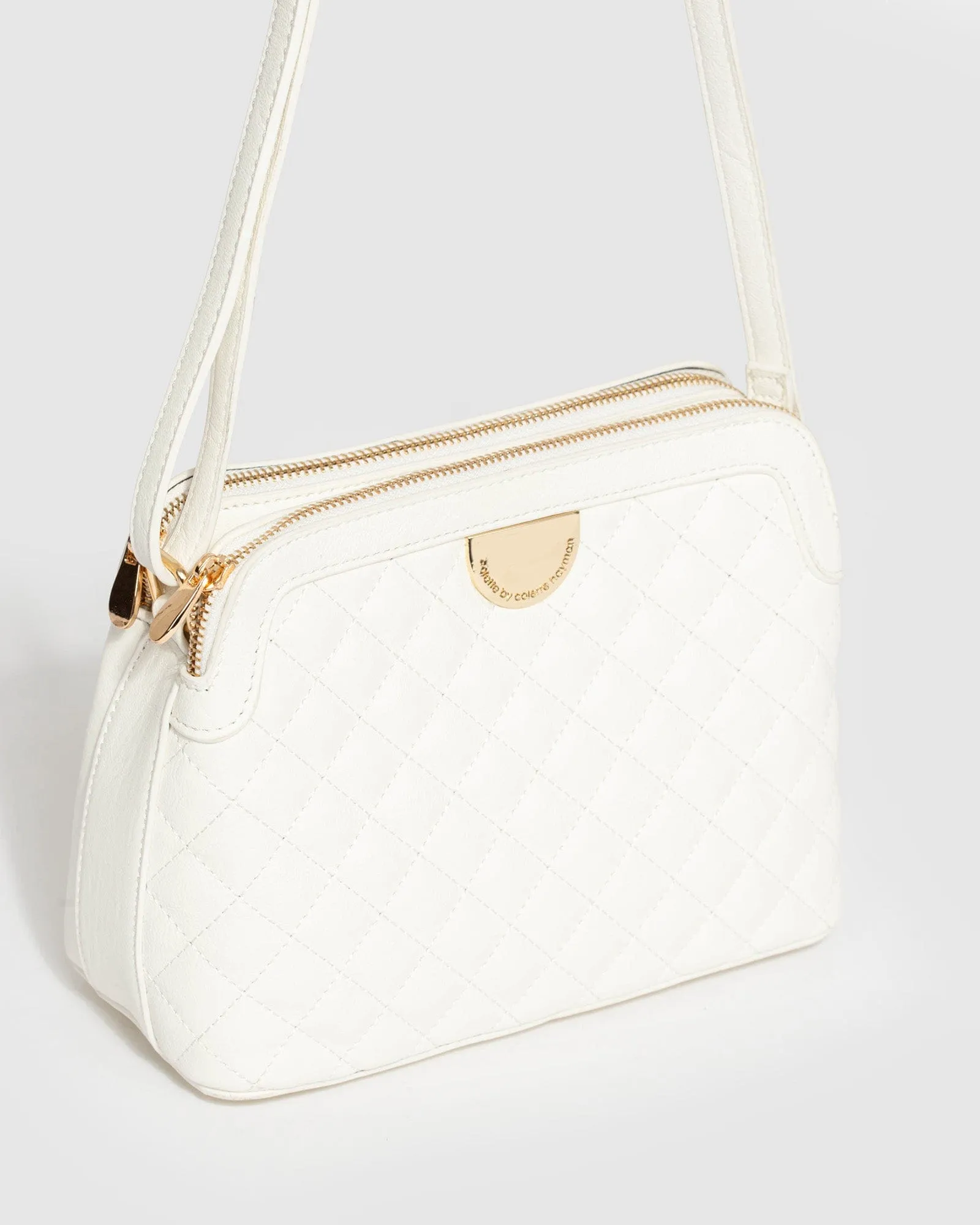 White Joanna Quilt Crossbody Bag