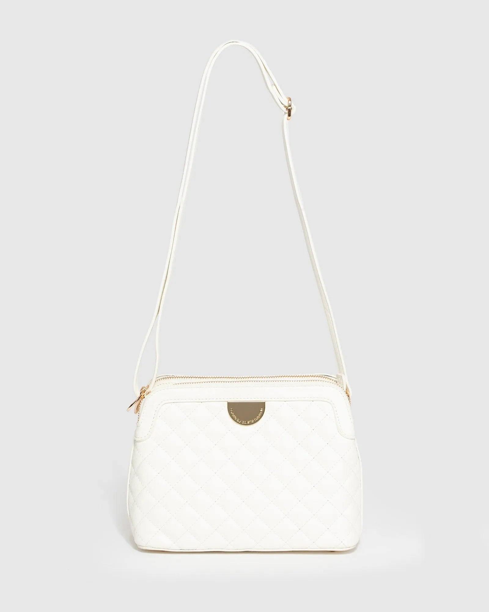 White Joanna Quilt Crossbody Bag