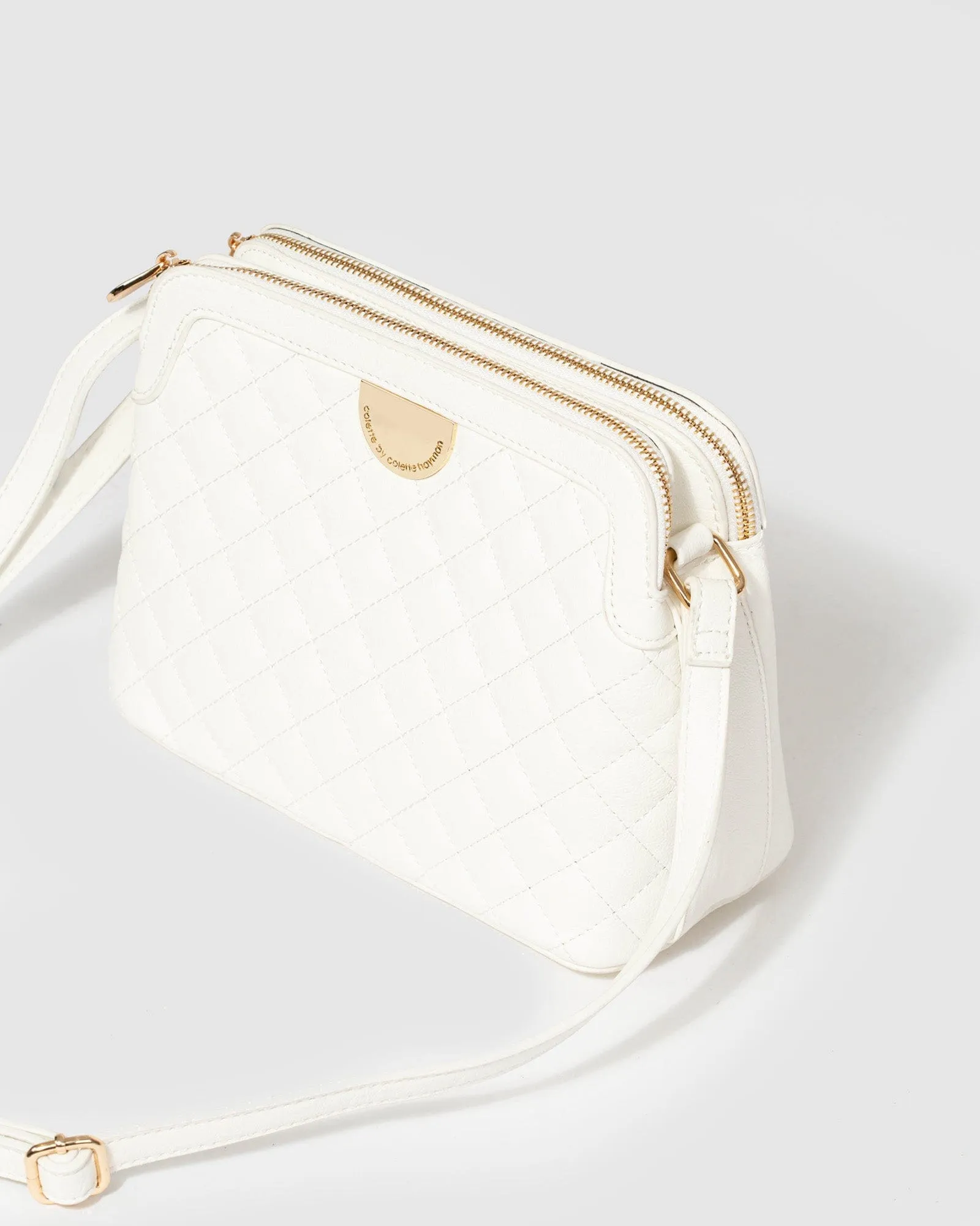 White Joanna Quilt Crossbody Bag