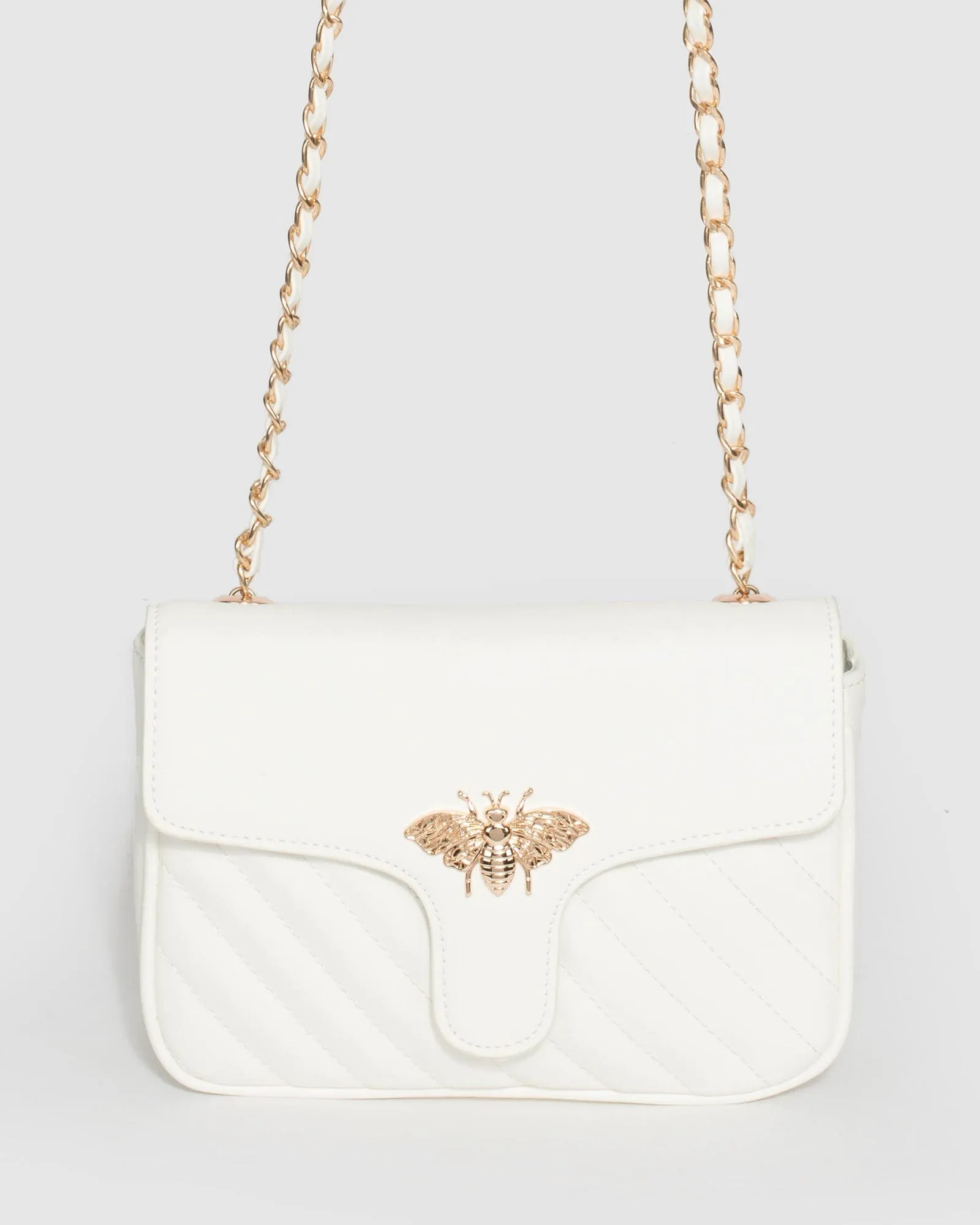 White Maeve Bee Crossbody Bag