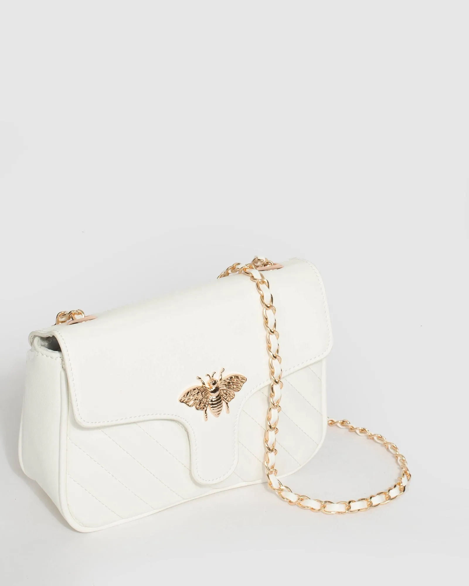 White Maeve Bee Crossbody Bag