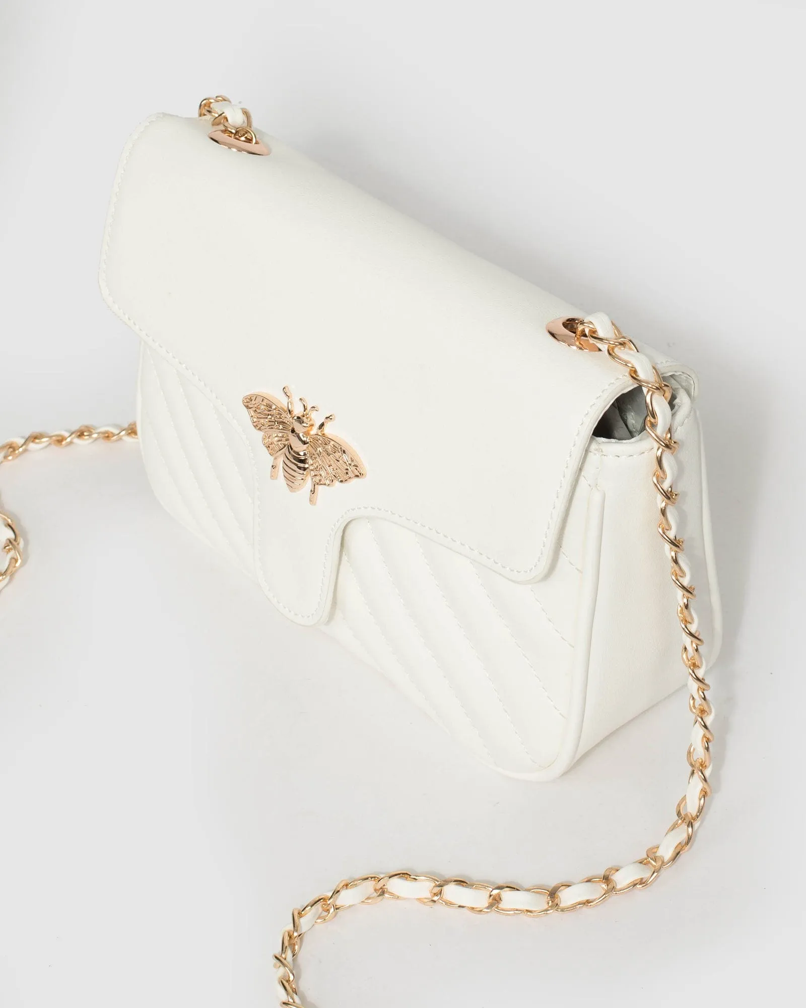 White Maeve Bee Crossbody Bag