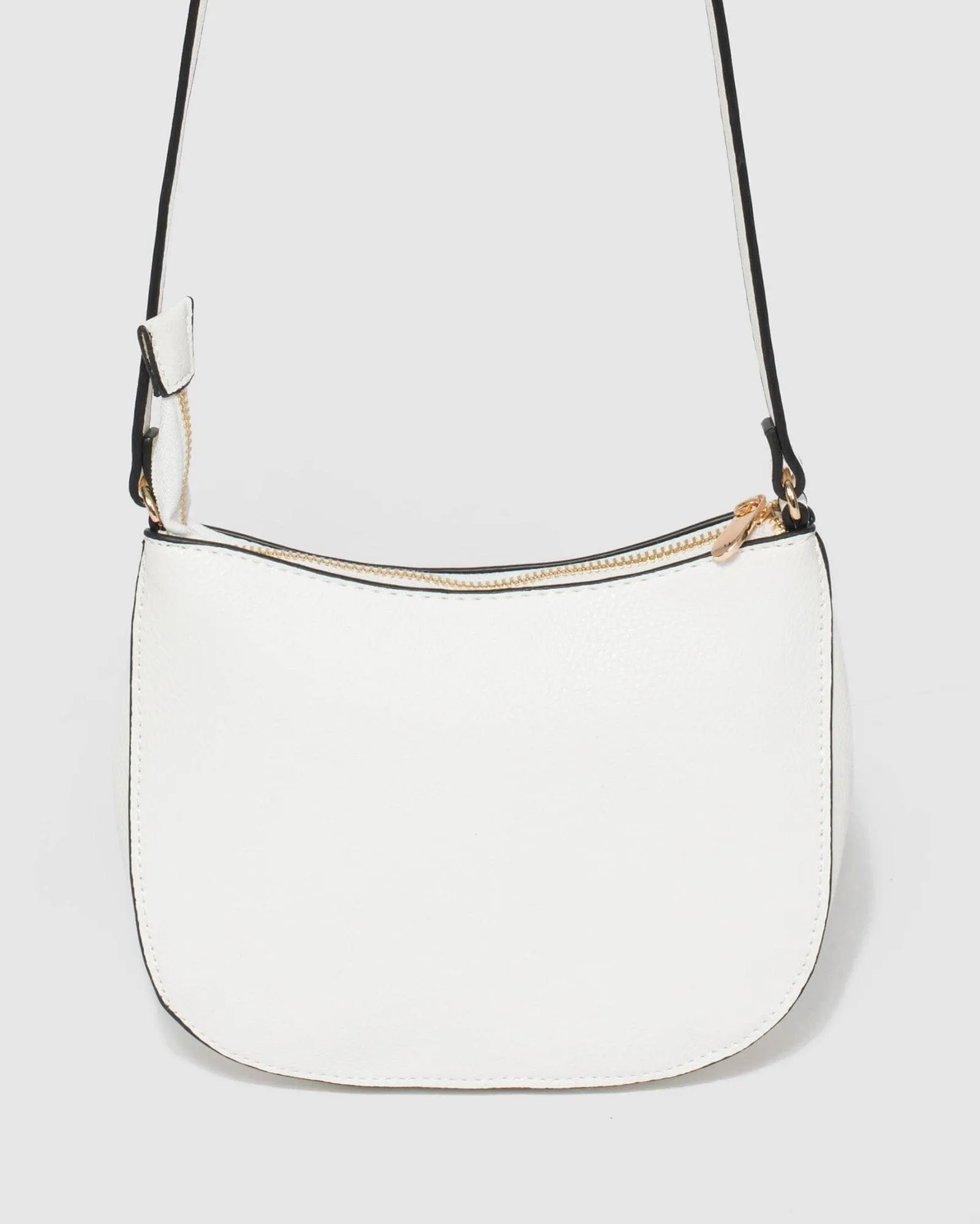 White Selena Saddle Crossbody Bag