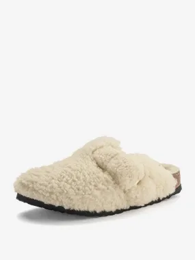 Women's Mules Round Toe Faux Fleece Flat Slide Colgs