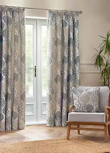 Wylder Nature Ophelia Pencil Pleat Lined Jacquard Curtains | Kaleidoscope