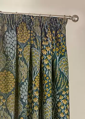 Wylder Nature Ophelia Pencil Pleat Lined Jacquard Curtains | Kaleidoscope